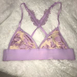purple lace bralette.